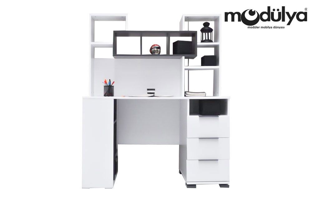 Antrasit Çalışma Masası Modulya Modüler Mobilya Genç Odaları ve