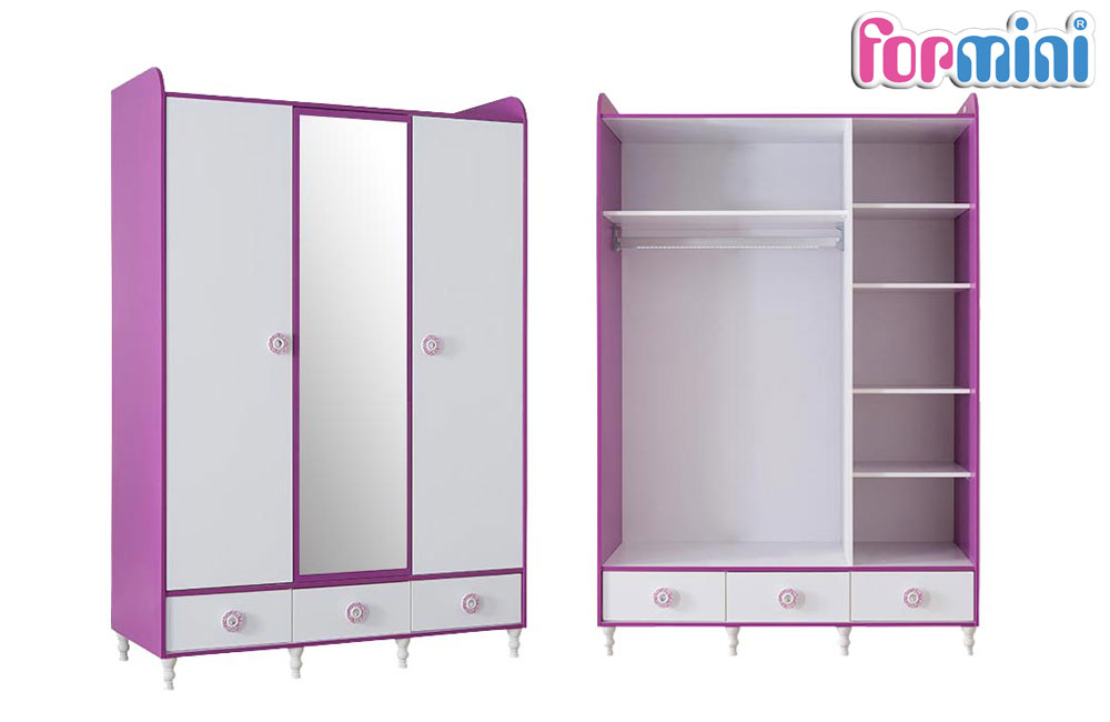 Mimosa 3 Kapili Gardrop Modulya Moduler Mobilya Genc Odalari Ve Bebek Odalari